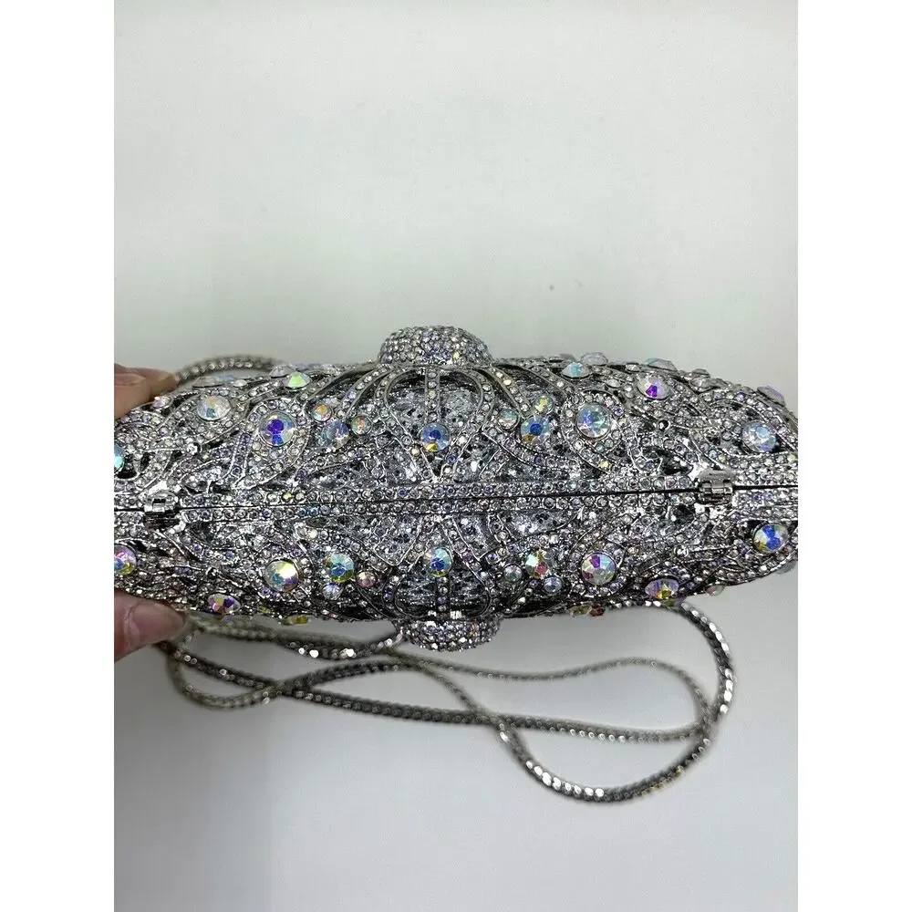 STUNNING Mission Peacock Bling Purse, has beautiful‎ silver chain,Fairy,Queen